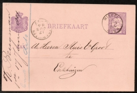 G - Briefkaart met kleinrondstempel WINKEL naar ENKHUIZEN.