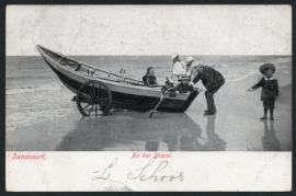 ZANDVOORT, An het Strand. Gelopen kaart.
