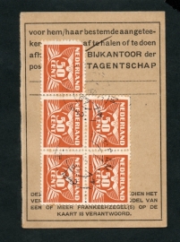 Half postbuskaartje AMSTERDAM 1943 met nvph 391.