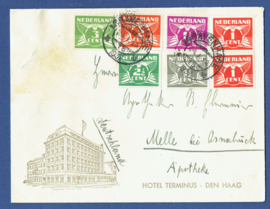Firma cover 's GRAVENHAGE 1937 van 's GRAVENHAGE naar Duitsland.
