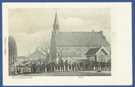 NIEUWDORP, Kerk. Ongelopen kaart.