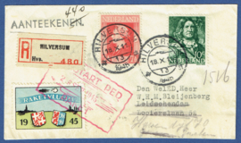 Raket post Hilversum 1945. Gestart per 2 september 1945. Hilversum GORINCHEM. Rocket flight.