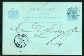 Particulier bedrukt MAASTRICHT met kleinrondstempel MAASTRICHT naar Liege, België.