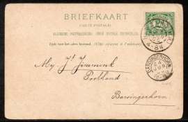 Briefkaart met grootrondstempel HET ZAND (N.H.) naar BARSINGERHORN op ansichtkaart Den Helder.