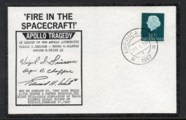 Speciaal cover APOLLO TRAGEDY. FIRE IN THE SPACECRAFT ! Met kortebalkstempel AMERICA (Lb.) 1967.