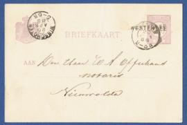 G - Briefkaart met langstempel WESTERLEE en kleinrondstempel VEENDAM naar Nieuwolda.