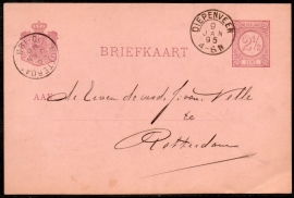 G - Briefkaart met kleinrondstempel DIEPENVEEN naar ROTTERDAM.