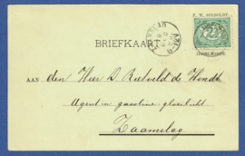 Firma briefkaart IJSSELMONDE 1903 met kleinrondstempel IJSELMONDE naar ZAAMSLAG. Geïllustreerde briefkaart.