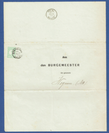 Omslag met 2-letterstempel DEN HELDER naar Wognum.