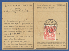 Postbuskaartje ENSCHEDE  1928 met nvph 164.