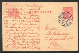 G - Briefkaart met langebalkstempel EINDHOVEN naar Duitsland.