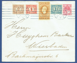 G - Cover met cijfer en jubileum 1913 van ARNHEM naar Duitsland.
