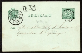 G - Briefkaart met kleinrondstempel EMMER:-COMPASCUUM (zonder jaartal) naar GRONINGEN.