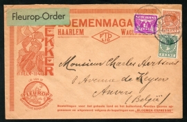 Firma cover HAARLEM 1933 met kortebalkstempel HAARLEN naar België.