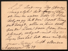 G - Briefkaart met kleinrondstempel NIJMEGEN naar DELFT.