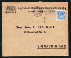 Firma cover ROTTERDAM 1928 met vlagstempel ROTTERDAM NENIJTO naar 's Gravenhage.