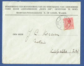 Firma cover GOES 1925 van WAARDE naar Kapelle.