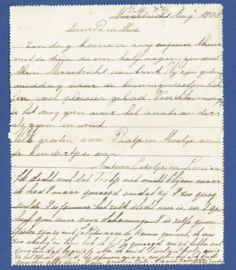Postblad G 9 met bijfrankering met langebalkstempel DELFT naar MAASTRICHT.