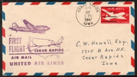 FIRST FLIGHT CEDAR RAPIDS, 27 APRIL 1947 IOWA.