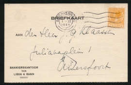 Firma briefkaart DEN HAAG 1926 met vlagstempel 's GRAVENHAGE naar Amersfoort.