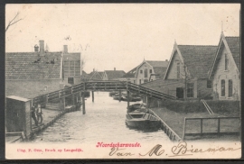 Briefkaart met grootrondstempel NOORD SCHARWOUDE naar Opmeer op ansichtkaart Noord Scharwoude.