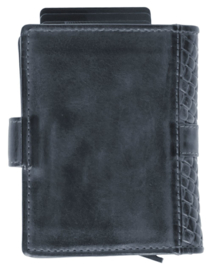 Leather Design Safety Wallet M Blauw