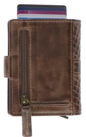 Leather Design Safety Wallet S Bruin