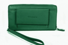 Exclusive Clutch & Wallet Mosgroen Leder