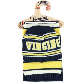 Vingino Vernon set Sjaal en muts Geel/Donkerblauw L/XL