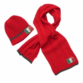 Vingino Vazio Boys set sjaal en muts Bright Red Maat S/M