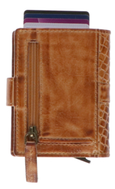 Leather Design Safety Wallet S Cognac