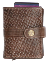 Leather Design Safety Wallet M Bruin