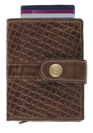 Leather Design Safety Wallet S Bruin