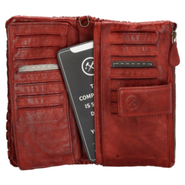 Hide & Stitches Portemonnee / Clutch Atlas Bordeaux Rood