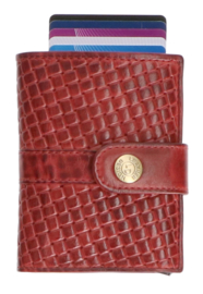 Leather Design Safety Wallet S Bordeaux