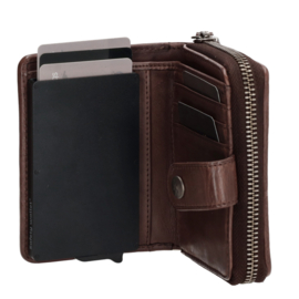 Micmacbags Safety Wallet Portemonnee Donkderbruin