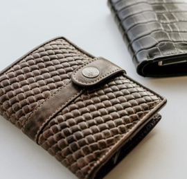 Leather Design Safety Wallet M Bruin