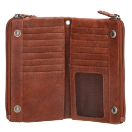 Hide & Stitches Portemonnee / Clutch Paint Rock Cognac