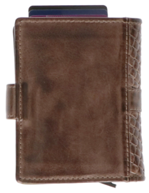 Leather Design Safety Wallet M Bruin