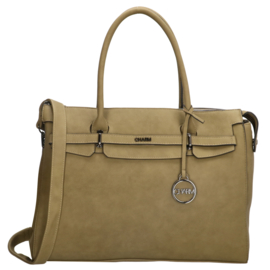 Charm London Laptoptas Bromley 15.6 inch Olijfgroen