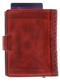Leather Design Safety Wallet M Bordeaux