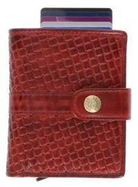 Leather Design Safety Wallet M Bordeaux