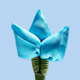 Tulp corsage turquoise