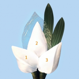 Tulp corsage met sizoflor blad + 2x blad - maatwerk