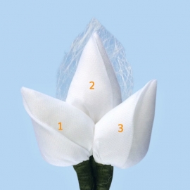 Tulp corsage met sizoflor blad wit - maatwerk