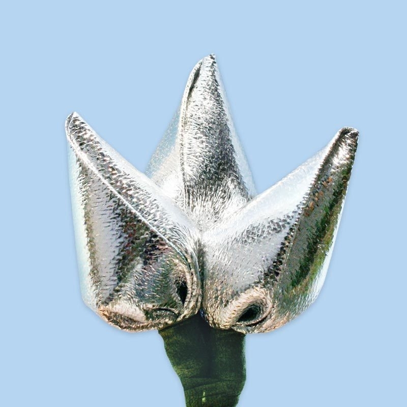 Tulp corsage zilver