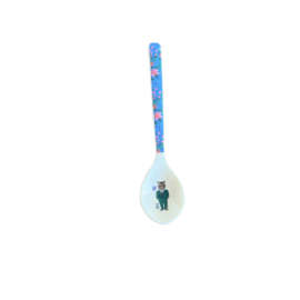Rice * Nathalie Lété melamine lepeltje tijger, blauw met bloemetjes | 14 cm