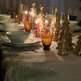 Kersttafelkleed Fairy Trees met kerstbomen van linnen |  1.70  x 2.70 m