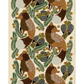 Marimekko Ketunmarja vosjes stof, ongebleekt katoen-linnen | 1,50 m breed, per 50 cm