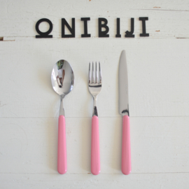 Brio gekleurd bestek ontbijtvork Oudroze 12 | 18 cm